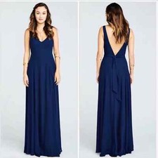 Show Me Your MuMu Jenn Maxi Dress in Rich Navy Crisp Size Medium.