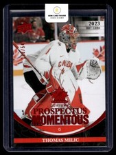 2023-24 Upper Deck Team Canada Prospectus Momentous Red Thomas Milic /549 #PM-31