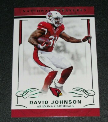 2016 National Treasures DAVID JOHNSON #2 Emerald/5 CARDINALS Northern Iowa RB
