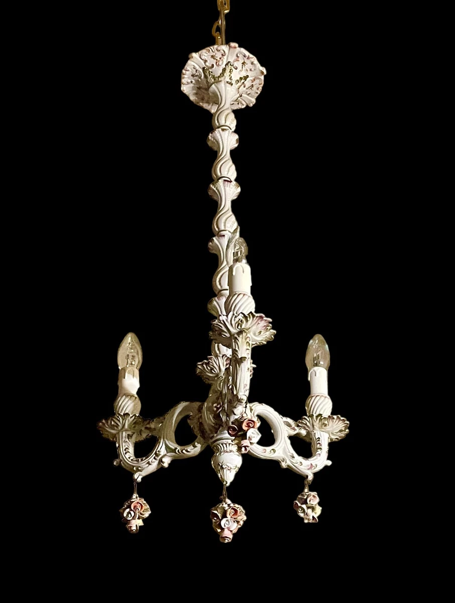 Antique on sale capodimonte chandeliers