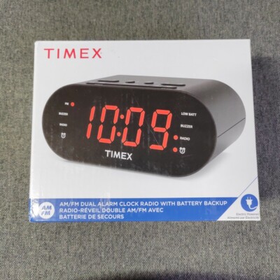 Timex T231B.FXv2 - AM/FM Dual Alarm Clock Radio with 1.2 Inch LED Display Black