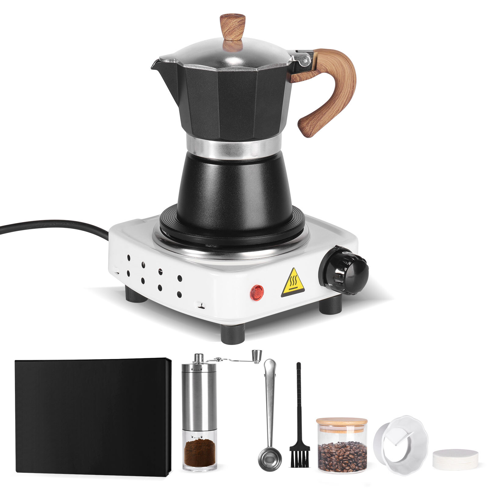 Hand Brew Coffee Maker Set Mocha Pot Manual Coffee Grinder Electric Coffee Maker