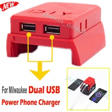 For Milwaukee 18v Battery Dual USB Power Source Cell Phone Charger Adapter