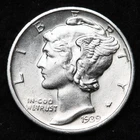 1939-D Mercury Silver Dime AU FREE SHIPPING