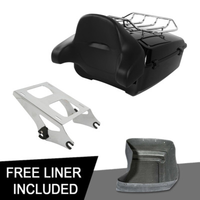 King Trunk Backrest & Mount Rack Fit For Harley Tour-Pak Road Street Glide 14-24