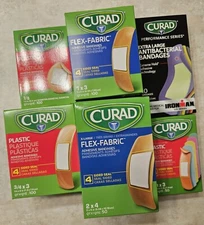 Curad Bandages - 6 Boxes Shown +1bx Kids Bandages Included