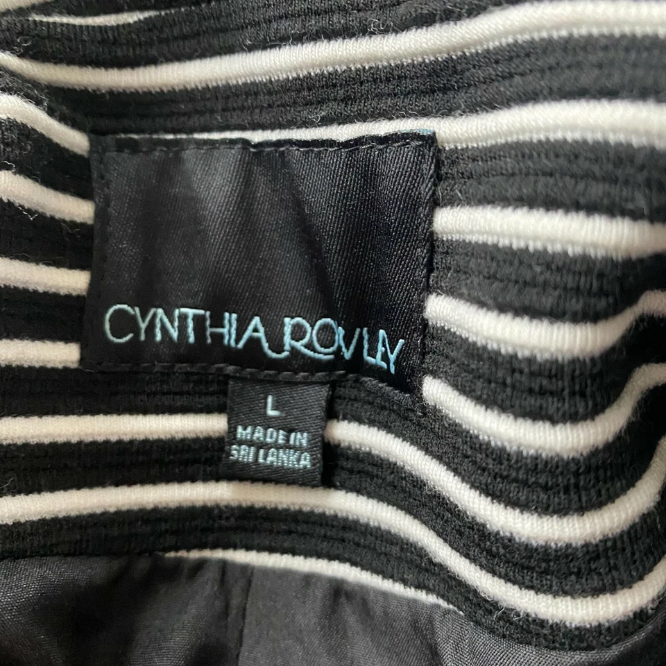Blazer a rayas blanco y negro Cynthia Rowley - talla grande para mujer Foto 4 de 4