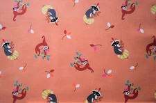 Michael Miller New Friends Monkeys Raccoons animal By the 1/4 yard cotton fabric