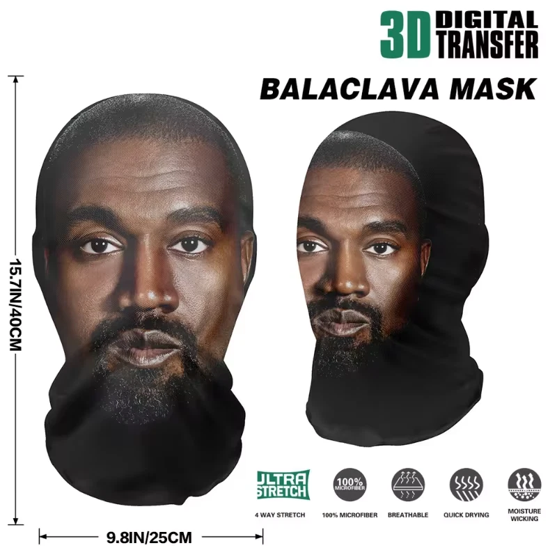 NEW Cosplay Headwear HipHop Balaclava 3D Printed Mask Elastic Mesh Full Face - Image 3 of 4