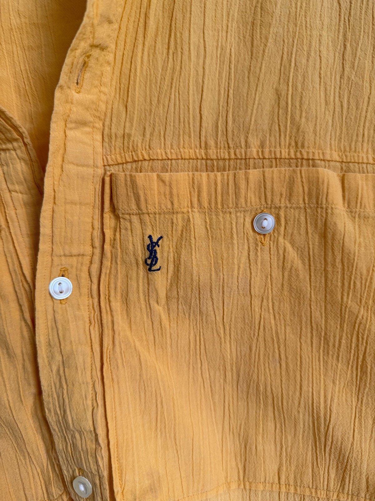 camicia blusa donna vintage anni 80 Yves Saint Laurent YSL chemises pieghe taglia S M