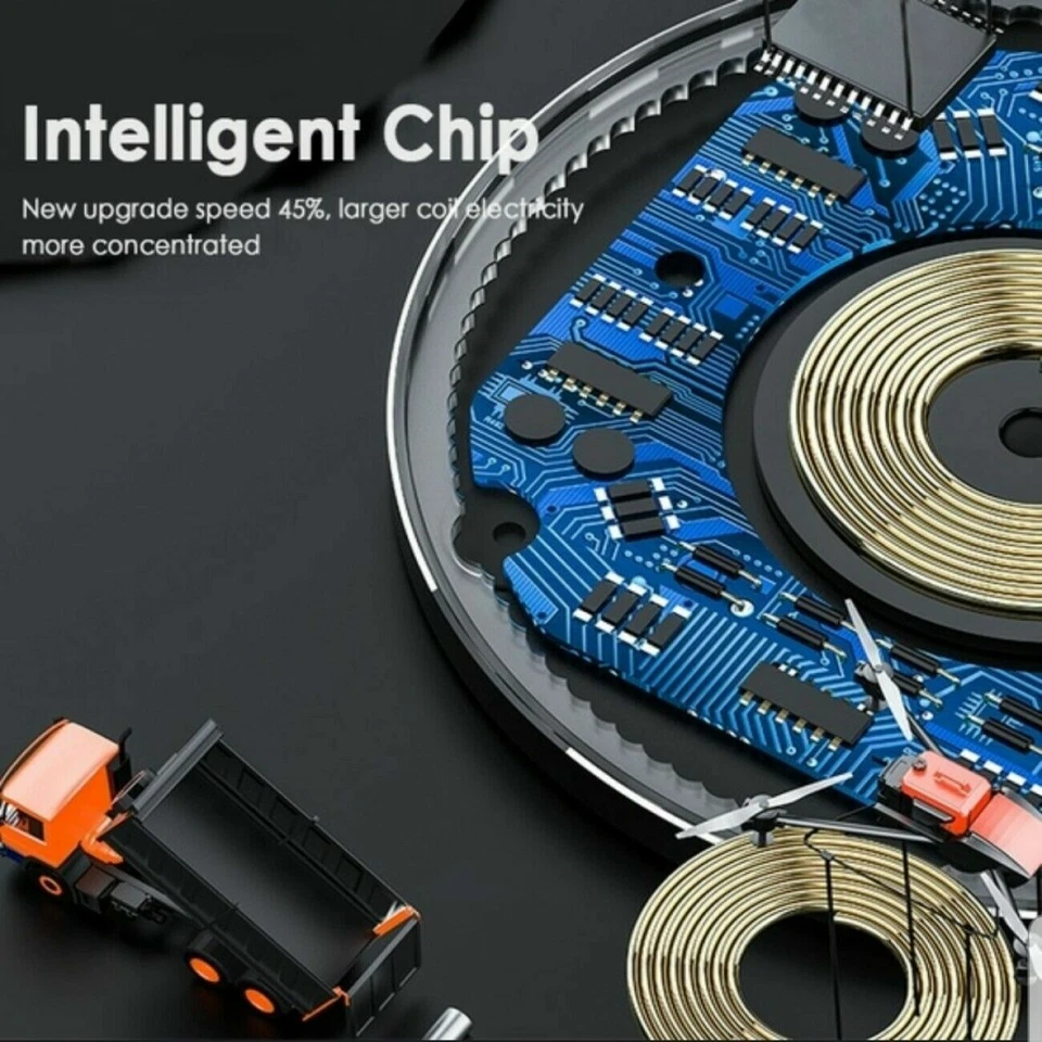 Wireless Fast Charger Charging Pad Dock For iPhone Samsung Android Cell Phone - Image 3 of 4