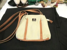 I. Medici beige leather purse shoulder bag, brown leather trim