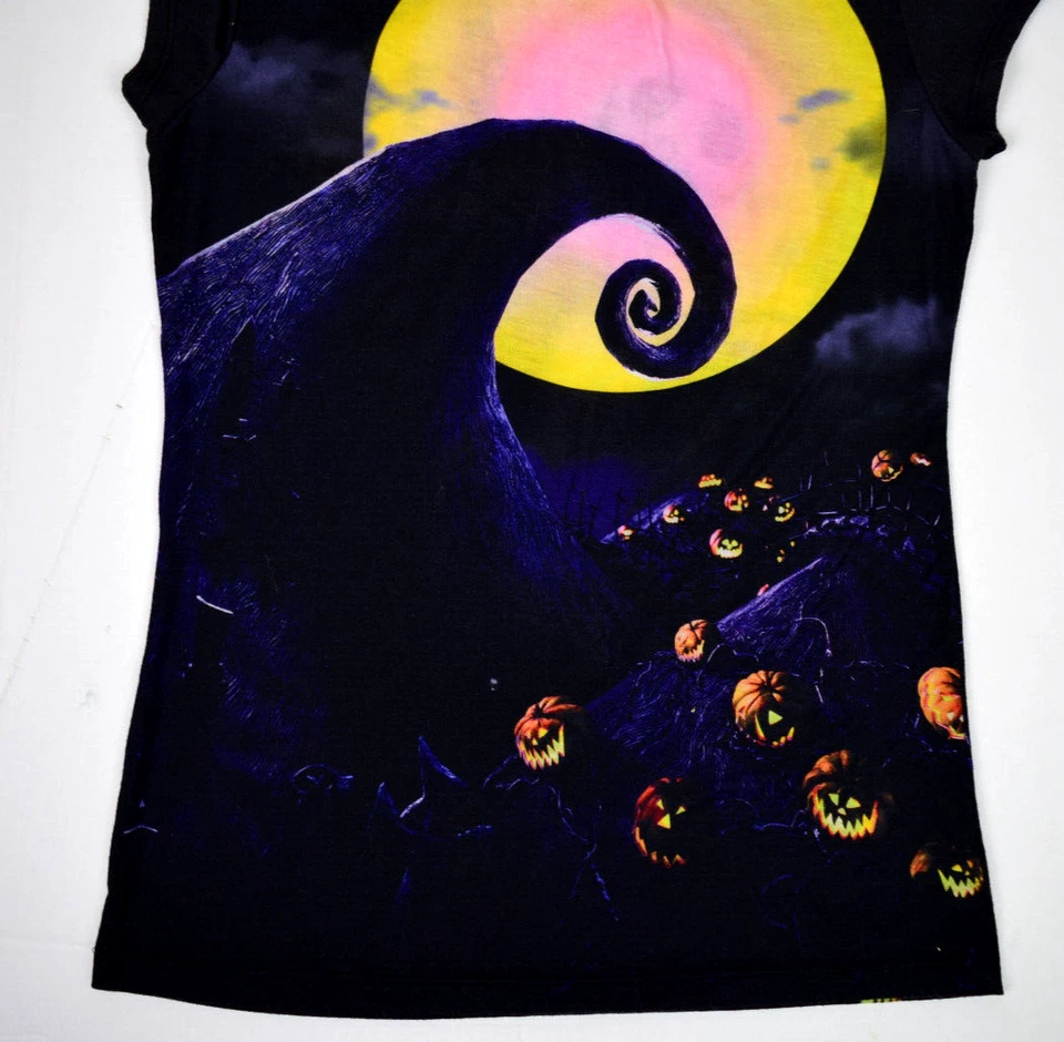 Camiseta Vintage Talla XS 90s Tim Burton's Pesadilla Antes De Navidad Jack & Sally Foto 4 de 4