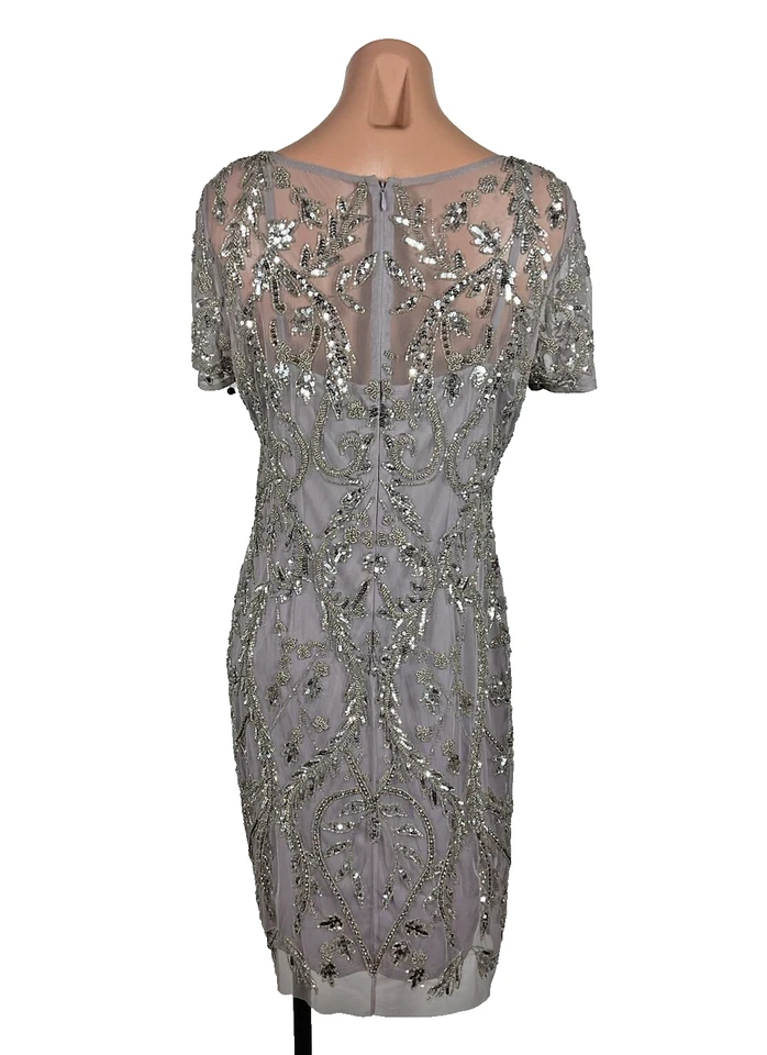 Adrianna Papell Women's Beaded Knee Length Dress Women Dress Dusty Purple 12 P - Image 2 of 4