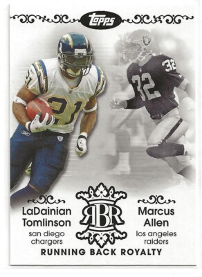 2007 Topps LaDainian Tomlinson / Marcus Allen Running Back Royalty Insert Card