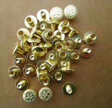20 Pack Fancy Floral Brass Chicago Screws 3/8" Belts Bridles Leather Craft NEW
