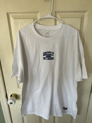 NWOT GRIZZLY GRIPTAPE WHITE COTTON T-Shirt Men 2XL NEW 2001 GRIZZLY OUTDOORS