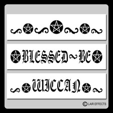 Set of 3 WICCAN Pentagram/Swirls BORDER STENCILS Pentacle/Gothic/Witch/Star