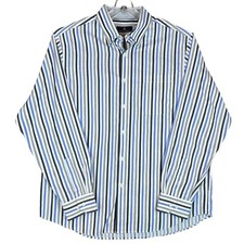 Hart Schaffner Marx Dress Shirt Mens XL Multicolor Striped Button Long Sleeve