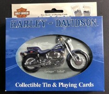 Harley-Davidson Spinger Softail Collectible Tin Playing Cards