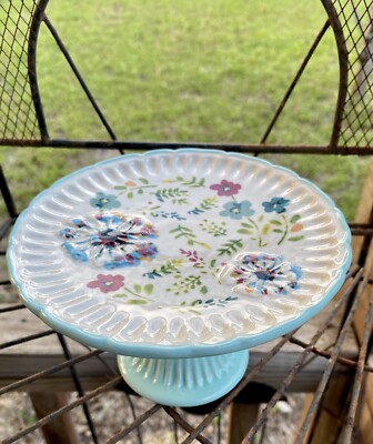 Hard To Find GIBSON Pioneer Woman Mini Cake/Mini Cupcake Stand Kari Pattern MINT