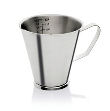 Messbecher Edelstahl Maßbecher auf Fuß mit Skalierung 1 - 2 l CNS versch. Größen