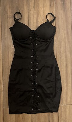 Oh Polly Brand New Black Lace Up Corset Mini Dress With Padding Cups | eBay UK Oh Polly Brand New Black Lace Up Corset Mini Dress With Padding Cups | eBay UK