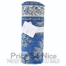 Pottery Barn Regan Block Print Cotton Tablecloth 70"x126" MSRP $129