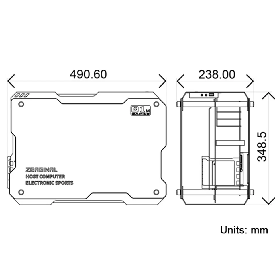 Aluminum Alloy Frame Tempered Glass Mini Computer Case Gaming ATX Matx PC Pink - Image 4 of 4