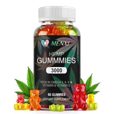 MENXI Natural Gummies- Pure, Vegan - Anxiety, Sleep, Pain, Relaxation, Stress, Brain