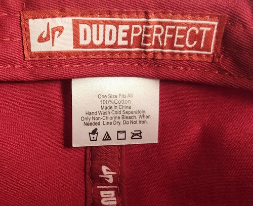 Dude Perfect One Size Fits All Hat Red 90s Retro Style Cotton DP - Picture 10 of 10