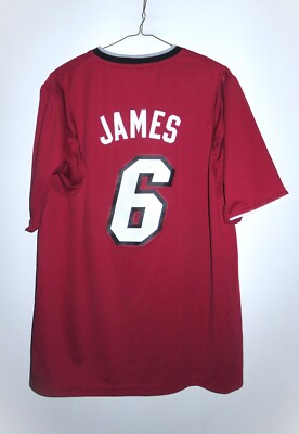 Adidas LeBron James #6 Miami Heat Christmas Day Red Adidas Jersey M 40  Sleeved | eBay