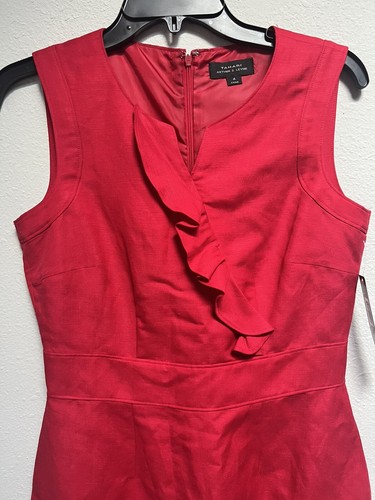 Tahari Arthur S. Levine Red Dress Size 4 MSRP $129 - Picture 2 of 7