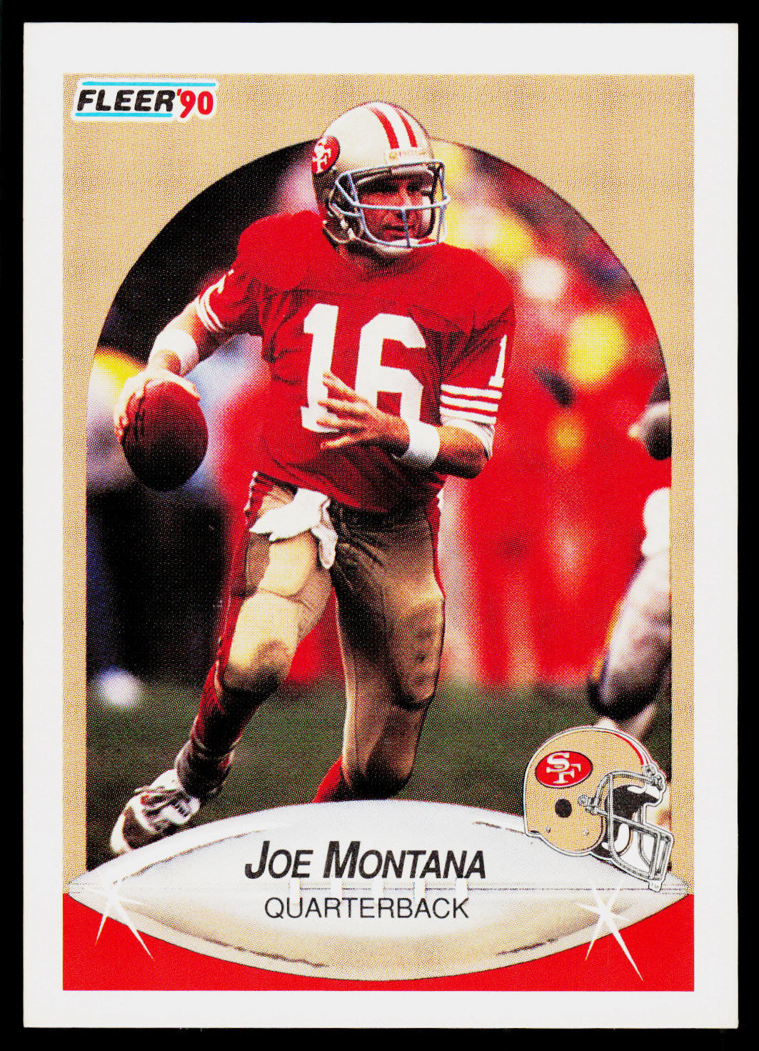 Joe Montana, 1990 Fleer Football Card, #10, San Francisco 49ers,