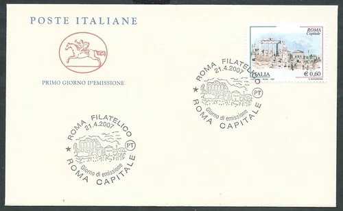 2007 ITALY FDC HORSE ROME CAPITAL NO ARRIVAL STAMP - GG