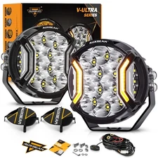 AUXBEAM 3" 5" 7" LED Side Shooter Work Light Bar Fog Lamp Driving Pods White DRL