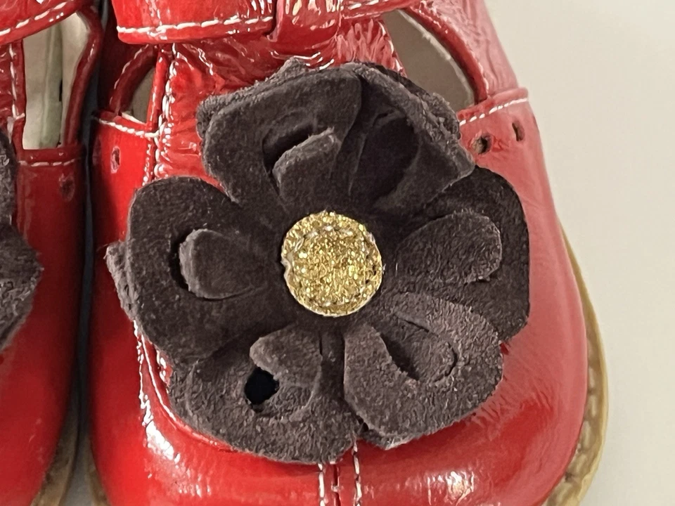 Zapatos Mary Jane Livie & Luca para niños pequeños 4 apliques florales charol rojo T Foto 4 de 4