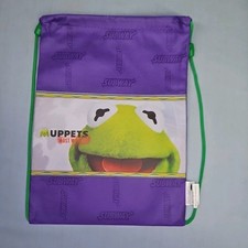 DISNEY Muppets MOST WANTED Kermit The Frog Lunch Drawstring BackPack Tote Bag