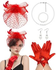 Fascinators Hat with Veil for Women Tea Party Funeral Wedding Cocktail 1920s ...