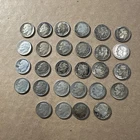 Roosevelt Dimes 90% Silver Circulated Lot of 28 NO RESERVE “see list” over 2 oz