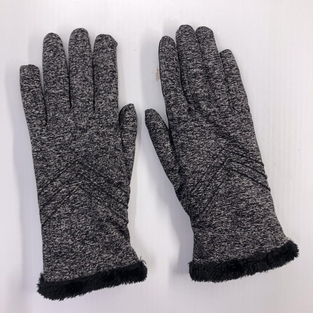 Isotoner Gray Static Pattern Winter Gloves Black … - image 1