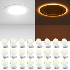 24 Pack 6 Inch 5CCT LED Recessed Ceiling Light with Night Light, 2700K/3000K/...