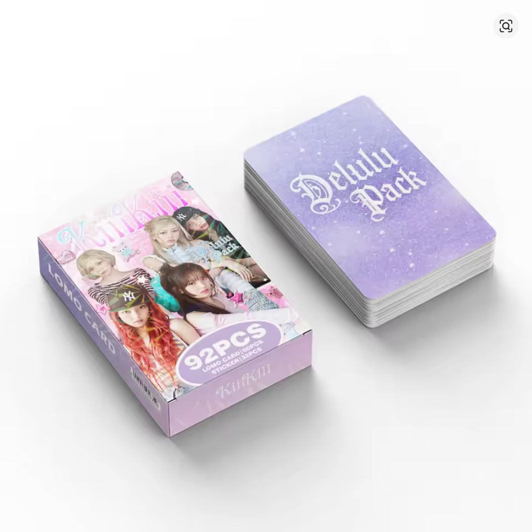 92PCS KIIIKIII DELULU PACK PHOTO CARD PHOTOCARDS STICKERS KPOP