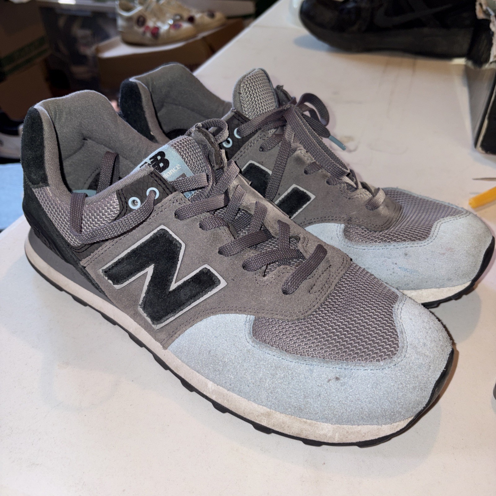 New Balances Classic  574 Grey Size 13 Gray/Black/Light Blue ML574TIS