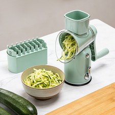 Rotary Cheese Grater with Handle Vegetable Shredder w/ 5* Replaceable Blades