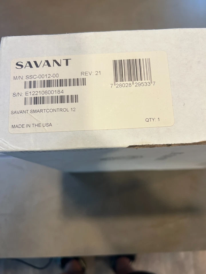 Savant Smart Control 12 With Power Supply Cord New, REV: 21 - Image 3 of 4