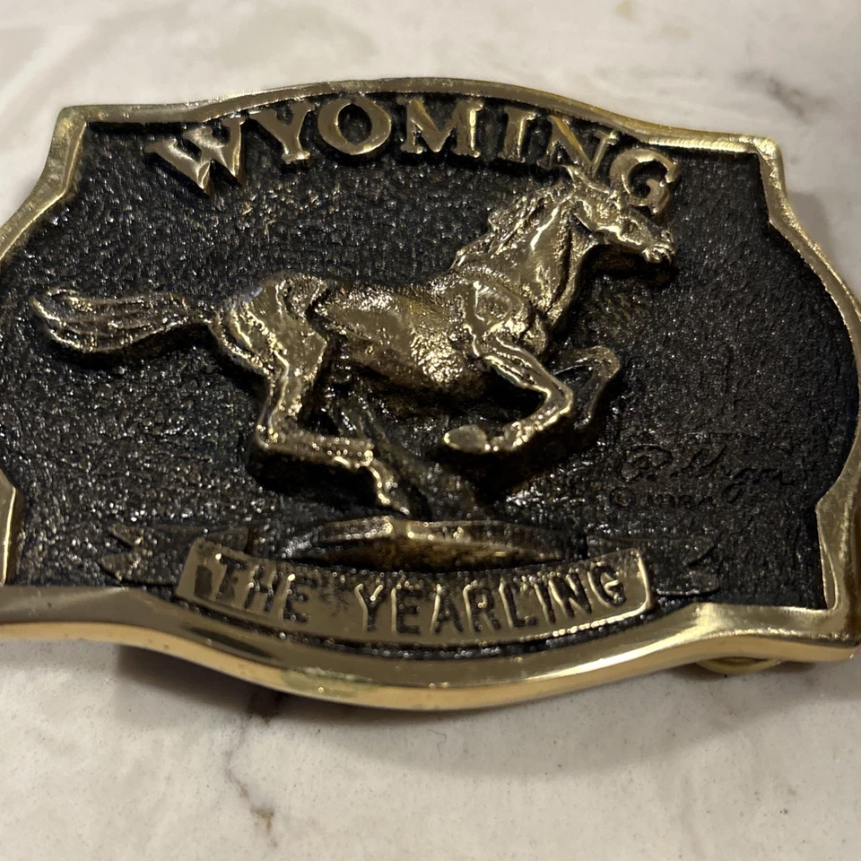 Heritage Mint "the Yearling" Solid Brass Belt Buckle Wyoming TP-1110 - Image 2 of 4