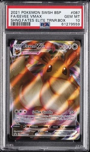 2021 POKEMON SWSH BLACK STAR PROMO #087 FULL ART/EEVEE VMAX PSA 10