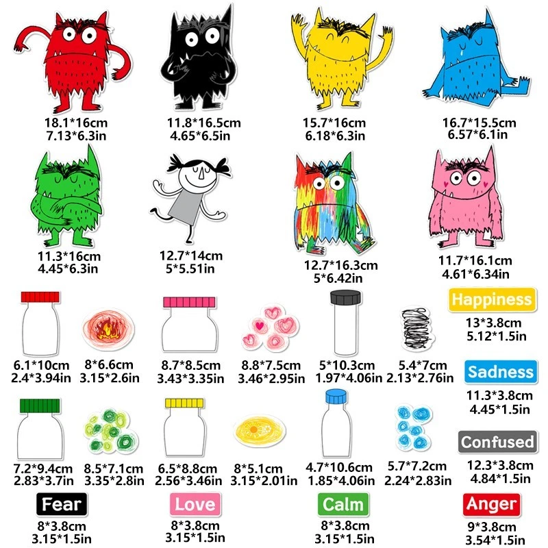 Juego de historia de fieltro de monstruo de color tablero de franela juguetes educativos Foto 3 de 4