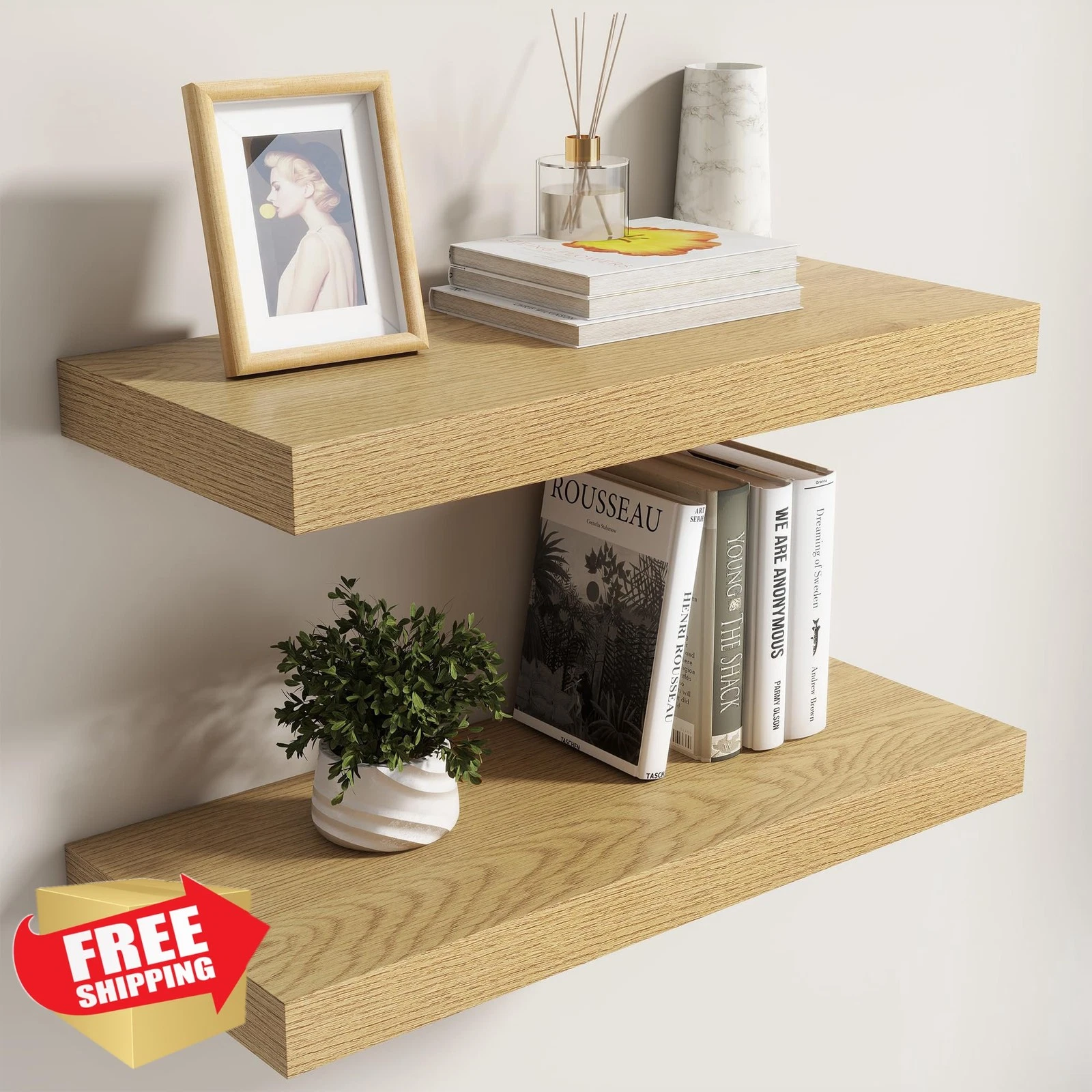 Dreamland Oak Floating Shelf 24x8 Set of 2